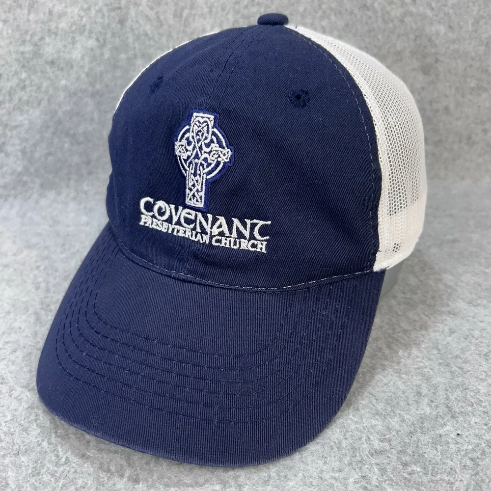 Covenant Presbyterian Church Trucker Hat Outdoor Cap Navy White OSFM